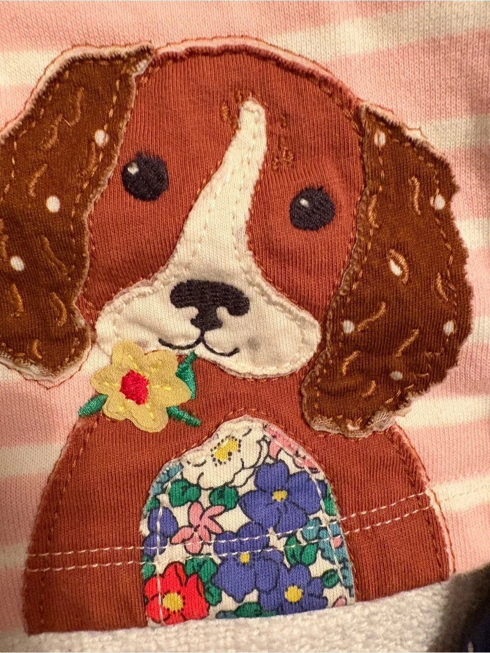 Mini Boden Pink Sweatshirt Dress/Tunic with Puppies Graphic Detail size 2-3